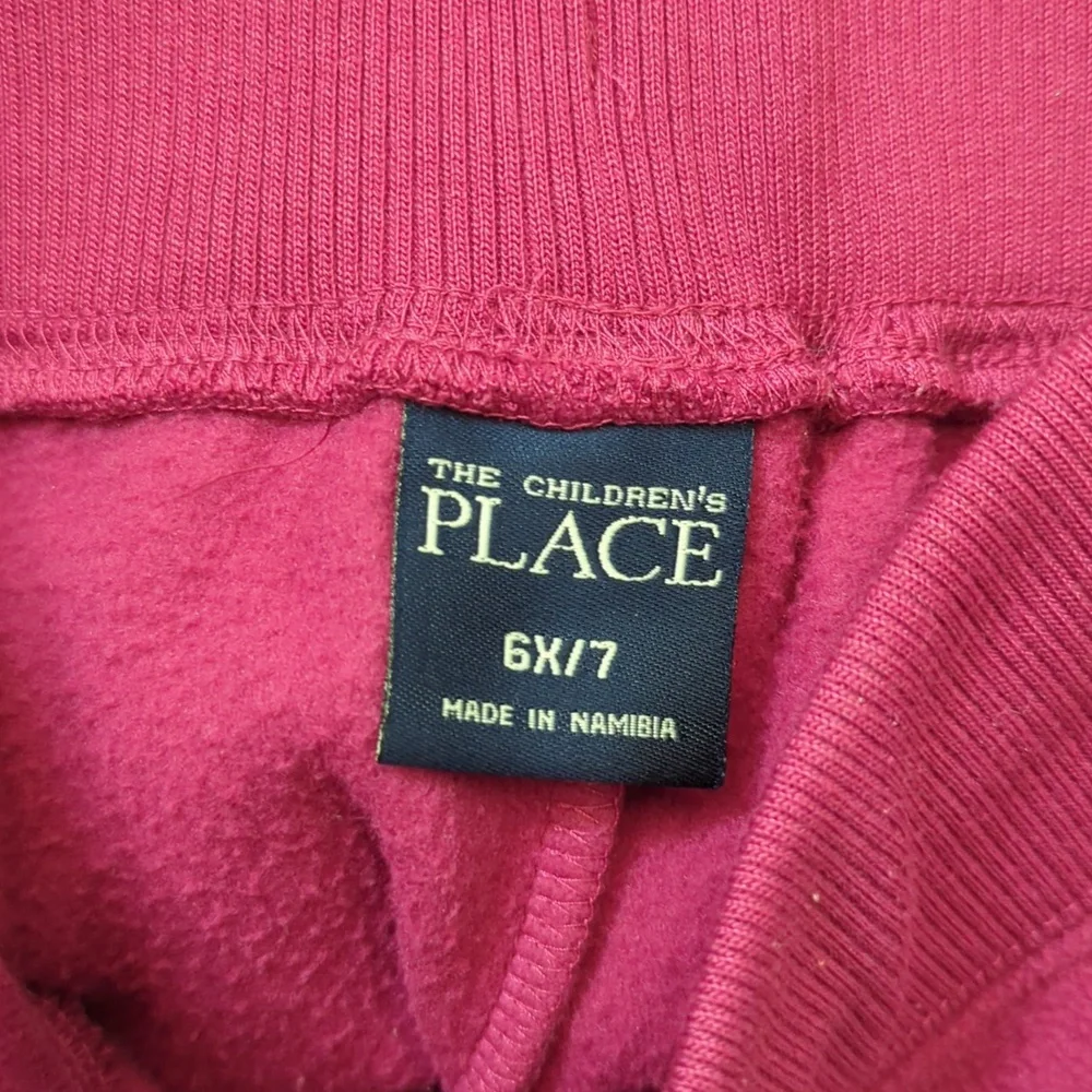🌻 The Children's Place Girls Fuchsia Fleece Flared Sweatpants Size 6X/7